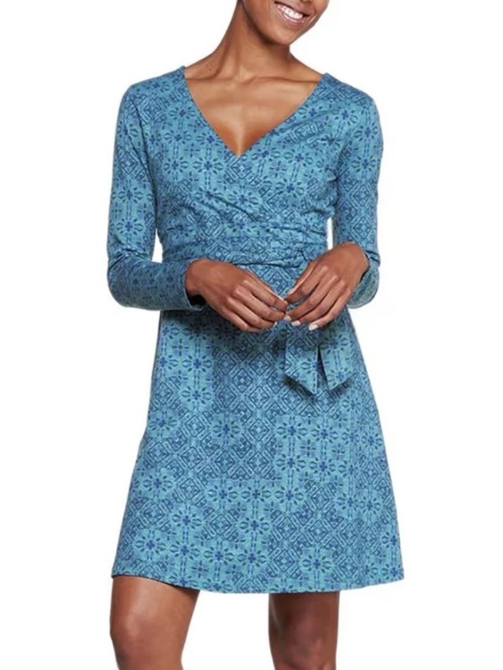 Toad & Co Cue Wrap Dress Hydro Patchwork Size Extra Small